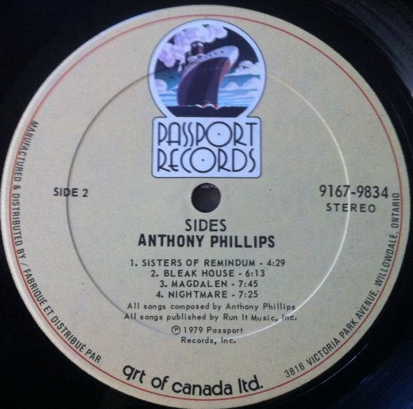 Anthony Phillips : Sides (LP, Album)