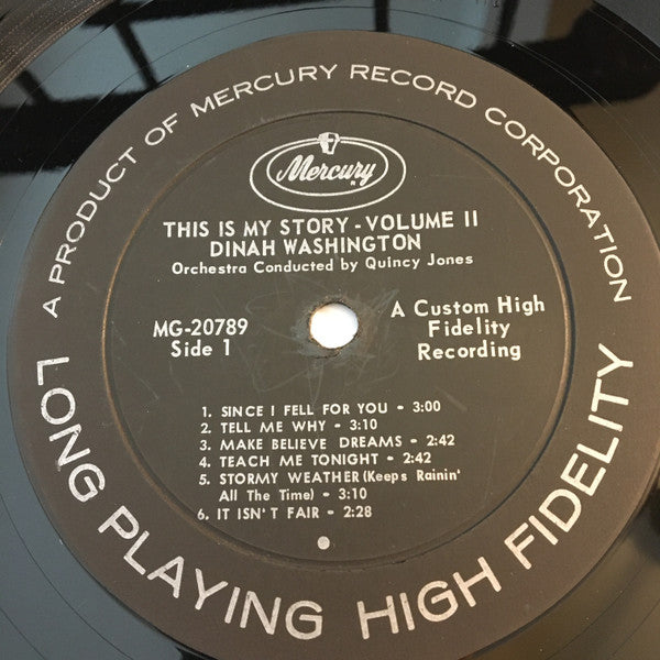 Dinah Washington : This Is My Story Vol. Two (LP, Comp, Mono)