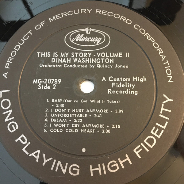 Dinah Washington : This Is My Story Vol. Two (LP, Comp, Mono)