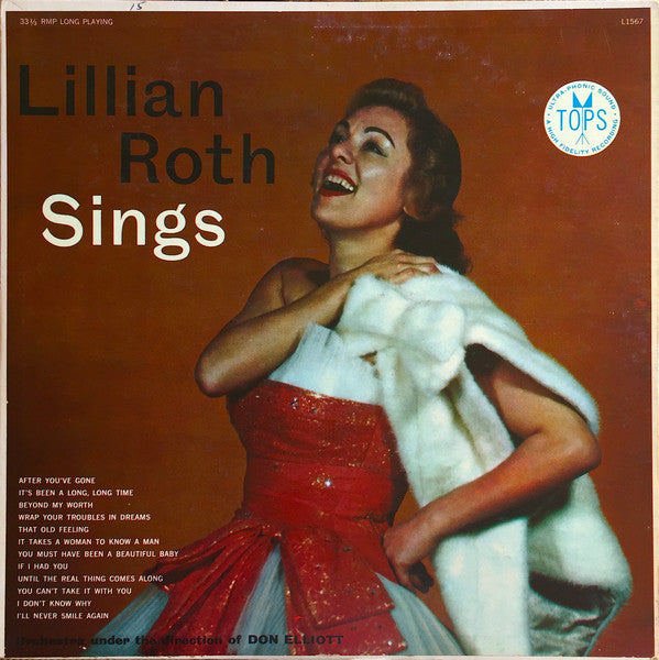 Lillian Roth : Lillian Roth Sings (LP, Album, Mono)