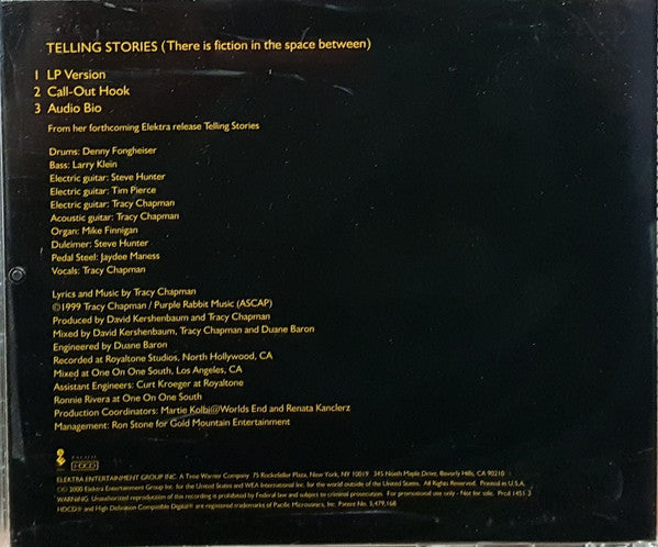 Tracy Chapman : Telling Stories (There Is Fiction In The Space Between) (HDCD, Single, Promo)