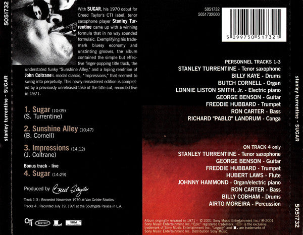 Stanley Turrentine : Sugar (CD, Album, RE, RM, CD )