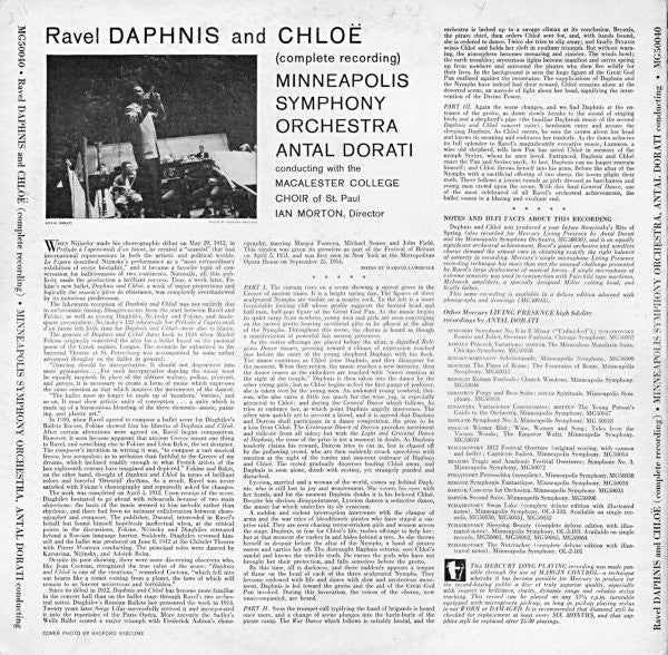 Antal Dorati, Minneapolis Symphony Orchestra / Ravel* : Daphnis And Chloë (Complete Recording) (LP, Album, Mono)