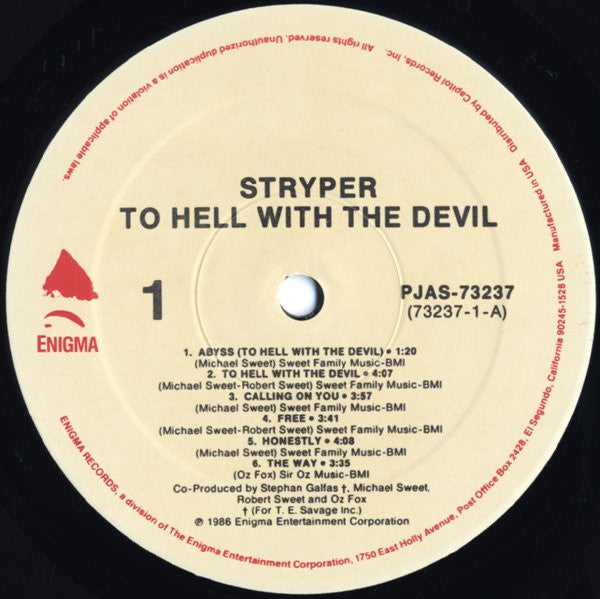 Stryper : To Hell With The Devil (LP, Album, RE)