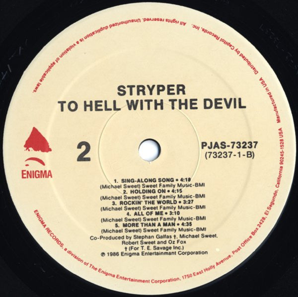 Stryper : To Hell With The Devil (LP, Album, RE)