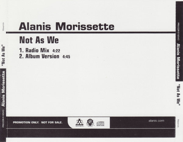 Alanis Morissette : Not As We (CD, Single, Promo)