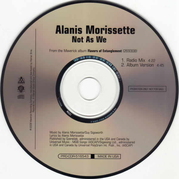 Alanis Morissette : Not As We (CD, Single, Promo)