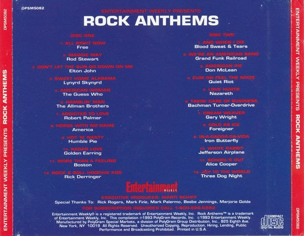 Various : Rock Anthems (2xCD, Comp)