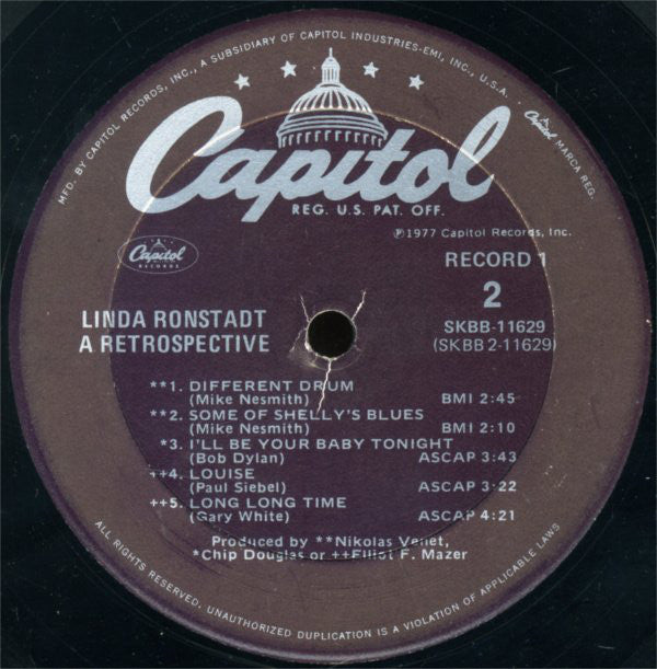 Linda Ronstadt : A Retrospective (2xLP, Comp)