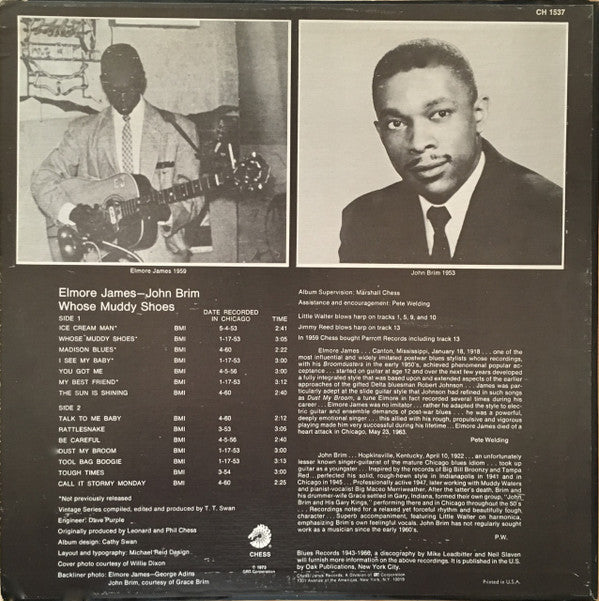 Elmore James - John Brim : Whose Muddy Shoes (LP, Comp, RE, Kee)