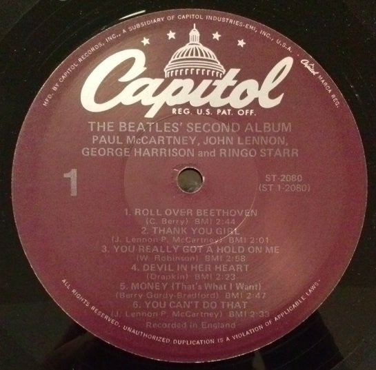 The Beatles : The Beatles' Second Album (LP, Album, RE, Pur)
