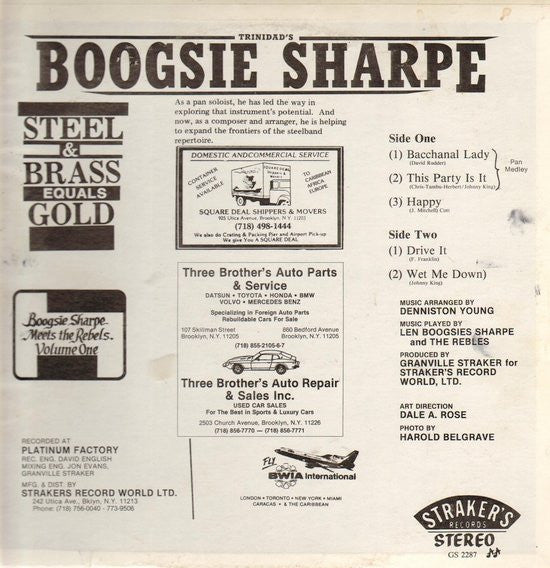 Lennox "Boogsie" Sharpe, Steel & Brass Equals Gold : Boogsie Sharpe Meets The Rebels Vol.1 (LP, Album)