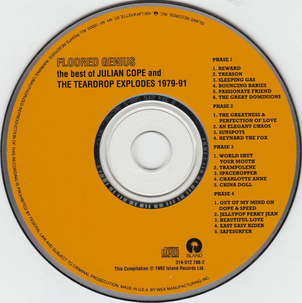 Julian Cope / The Teardrop Explodes : Floored Genius - The Best Of Julian Cope And The Teardrop Explodes 1979-91 (CD, Comp)