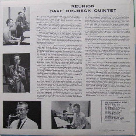Dave Brubeck Quintet : Reunion (LP, Album, Red)