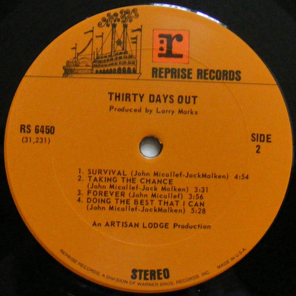 Thirty Days Out : Thirty Days Out (LP, Album, Ter)