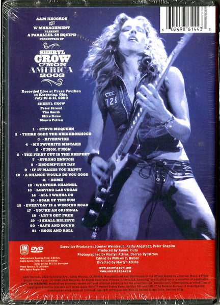 Sheryl Crow : C'Mon America 2003 (DVD, NTSC)
