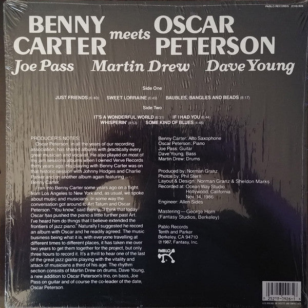 Benny Carter Meets Oscar Peterson : Benny Carter Meets Oscar Peterson (LP, Album)