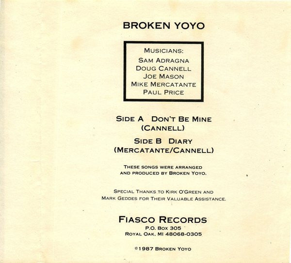 Broken Yoyo : Don't Be Mine / Diary (7")