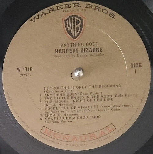 Harpers Bizarre : Anything Goes (LP, Album, Mono)