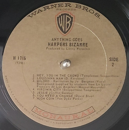 Harpers Bizarre : Anything Goes (LP, Album, Mono)