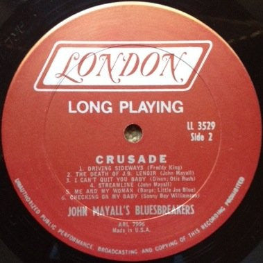 John Mayall & The Bluesbreakers : Crusade (LP, Album, Mono)