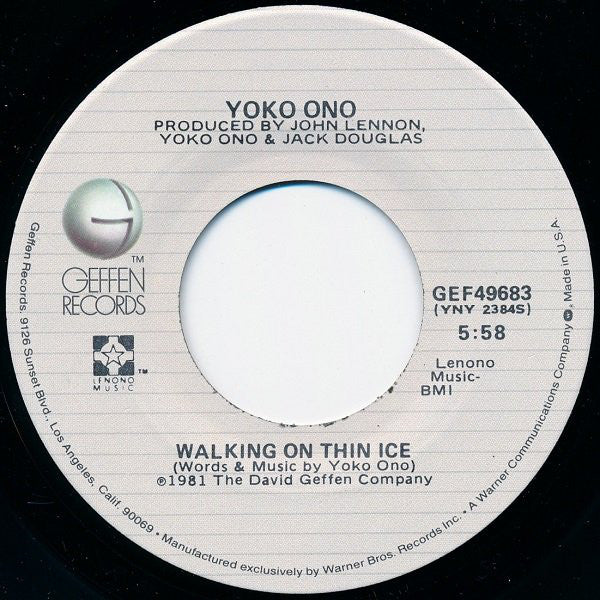 Yoko Ono : Walking On Thin Ice - For John (7")