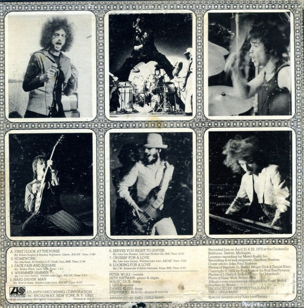 The J. Geils Band : "Live" Full House (LP, Album, RE, RI)