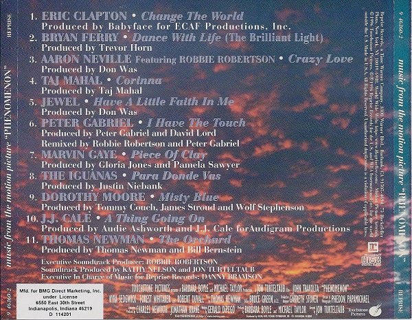 Various : Music From The Motion Picture Phenomenon (CD, Album, Comp, Club)