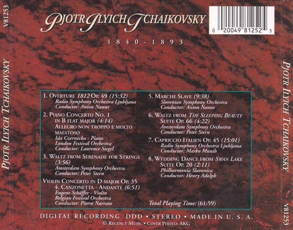 Pyotr Ilyich Tchaikovsky : Tchaikovsky (CD, Comp)