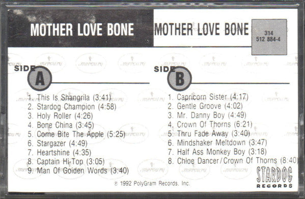 Mother Love Bone : Mother Love Bone (Cass, Comp, Promo)