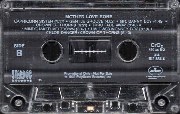Mother Love Bone : Mother Love Bone (Cass, Comp, Promo)
