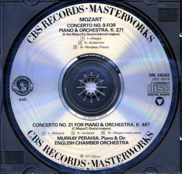 Perahia* Plays And Conducts Mozart*, English Chamber Orchestra : Piano Concerto No. 21 In C Major, K. 467 / Piano Concerto No. 9 In E-Flat Major, K.271  (CD, RE)