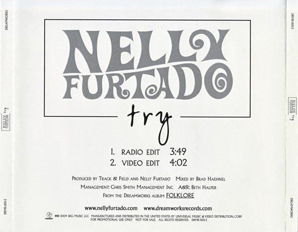 Nelly Furtado : Try (CD, Single, Promo)