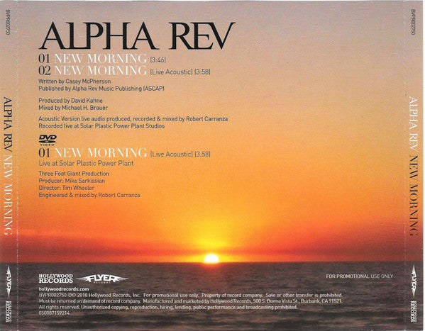 Alpha Rev : New Morning (CD + DVD, NTSC + Single, Promo)