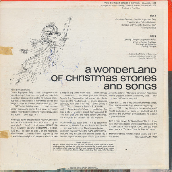 The Sugar Plum Fairy And Cast : 'Twas The Night Before Christmas (LP, Album)