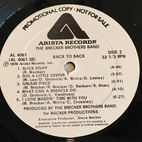 The Brecker Brothers : Back To Back (LP, Album, Promo)