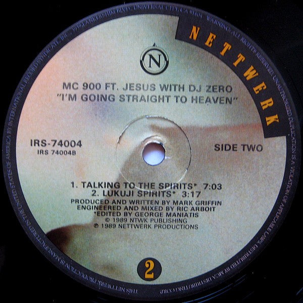 MC 900 Ft Jesus With DJ Zero : I'm Going Straight To Heaven (12")