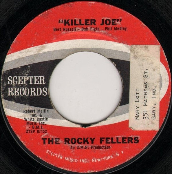 The Rocky Fellers : Killer Joe / Lonely Teardrops (7", Single, Mono, Styrene, Ter)