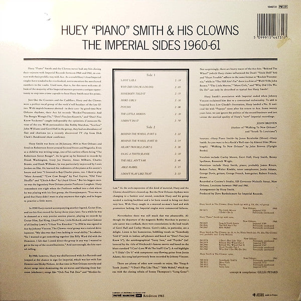 Huey "Piano" Smith & His Clowns : The Imperial Sides 1960-61 (LP, Comp, Mono)