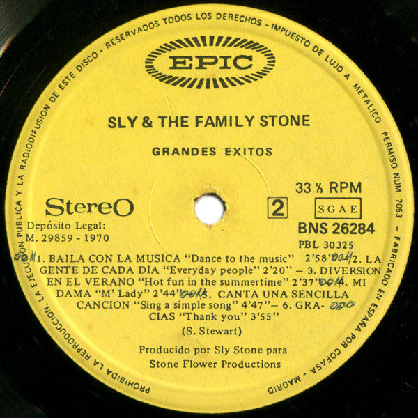 Sly & The Family Stone : Greatest Hits = Grandes Éxitos (LP, Comp, Gat)