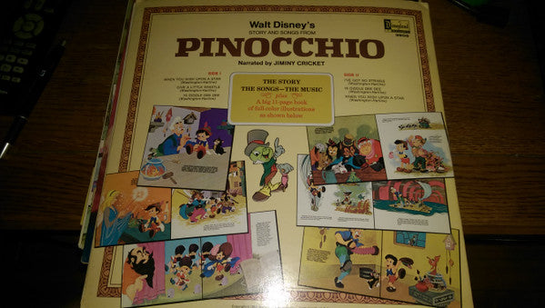 Jiminy Cricket : Walt Disney's Story And Songs From Pinocchio (LP, Album)