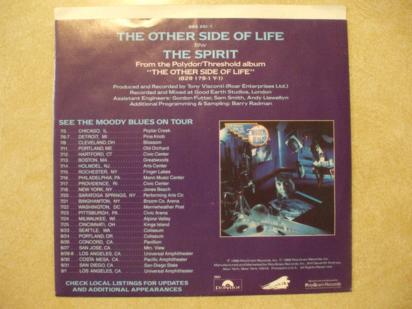 The Moody Blues : The Other Side Of Life (7", Promo, Blu)