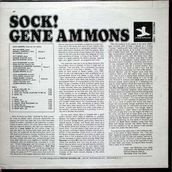 Gene Ammons : Sock! (LP, Album, Mono)