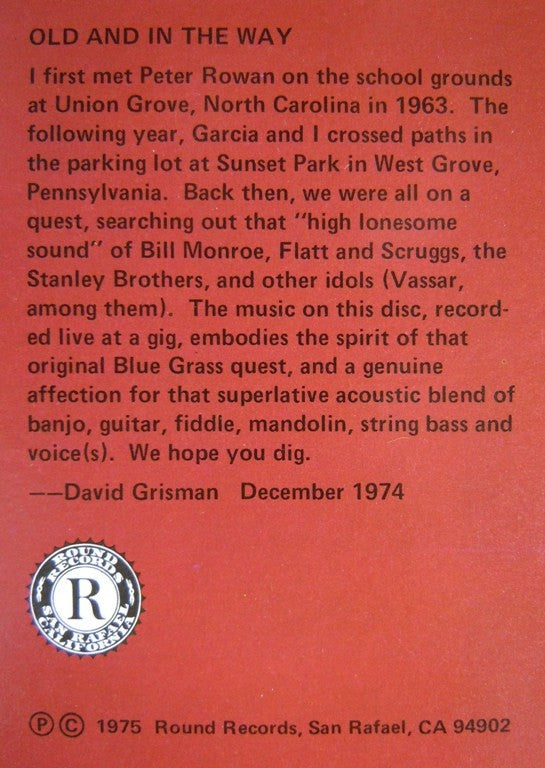 Old & In The Way : Old & In The Way (LP, Album, San)