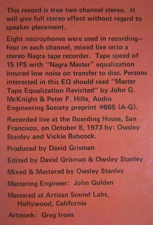 Old & In The Way : Old & In The Way (LP, Album, San)