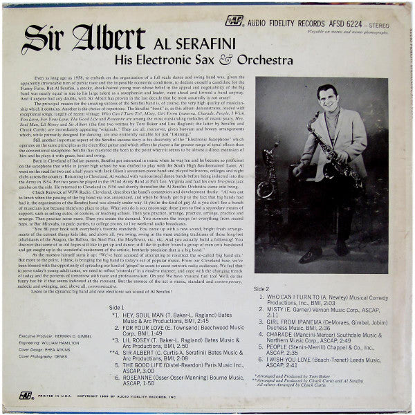 Al Serafini And His Orchestra : Sir Albert  (LP, Album)
