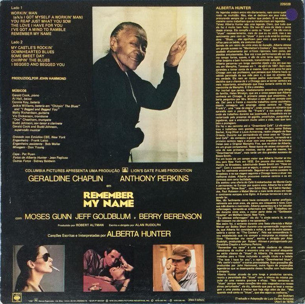 Alberta Hunter : Remember My Name (Original Soundtrack Recording) (LP, Album)