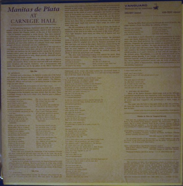 Manitas De Plata : Manitas De Plata At Carnegie Hall (LP, Mono)