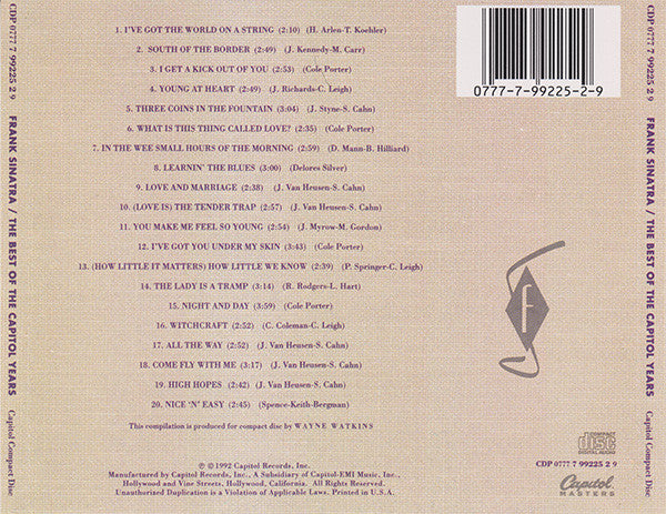 Frank Sinatra : The Best Of The Capitol Years (CD, Comp)