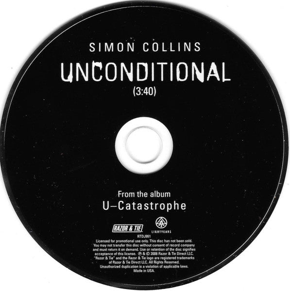 Simon Collins : Unconditional (CD, Single, Promo)